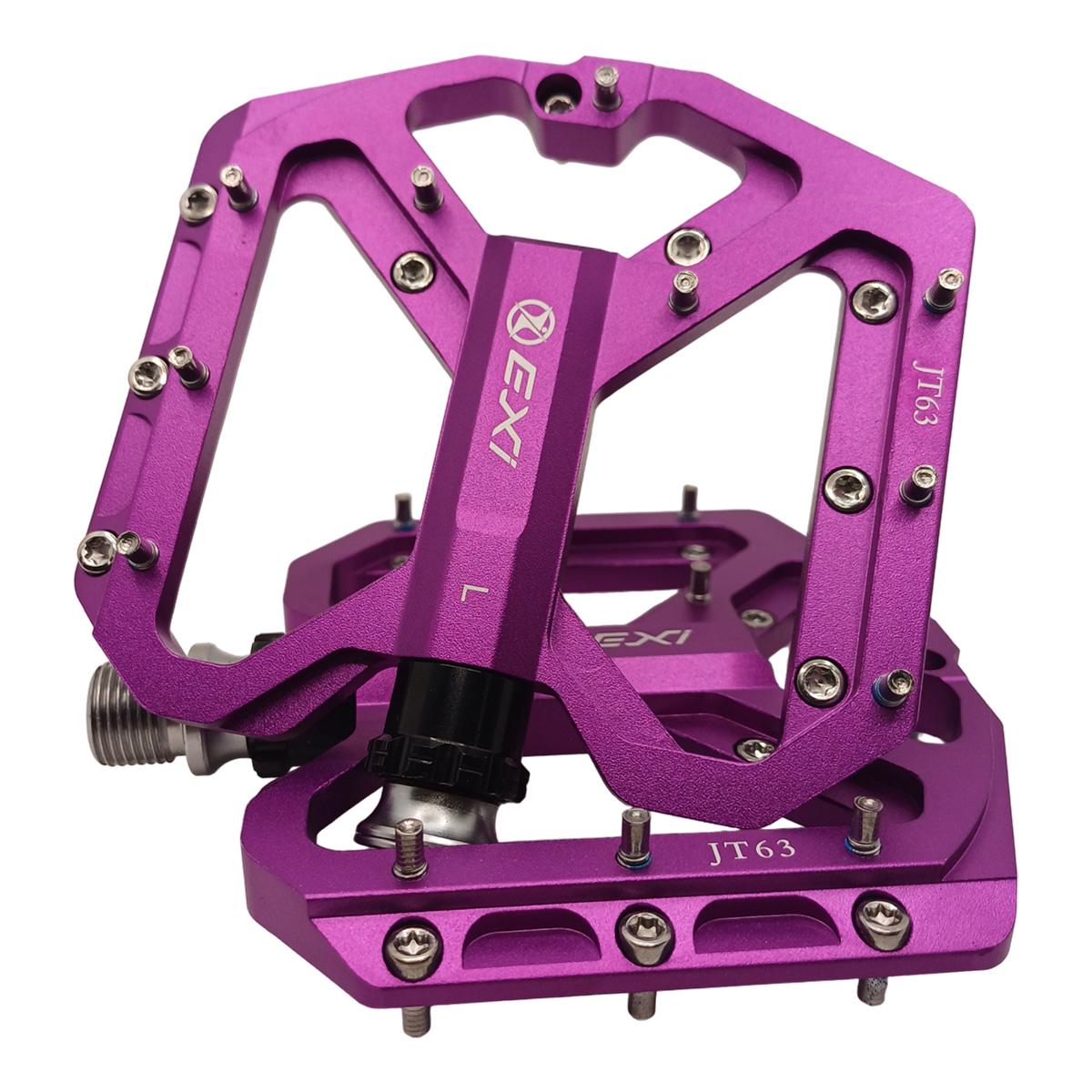 Педали велосипедные Exi JT63 алюминиевые на промышленных подшипниках Фиолетовый (EXI-JT63-4266) - фото 4