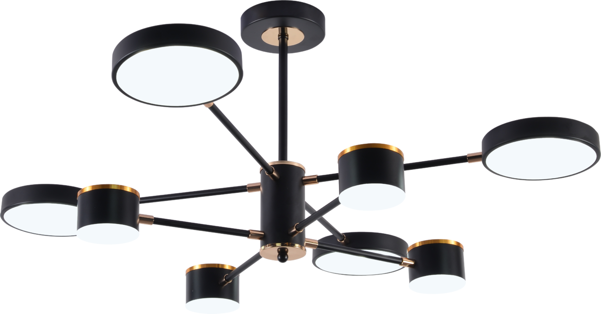 Люстра потолочная светодиодная Light House SRS-19598/8 BK/FGD Черный/Золотой