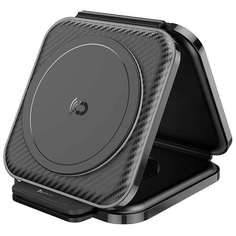 Зарядное устройство беспроводное Hoco CQ4 Unique 3-in1 Black (00000067544_1)