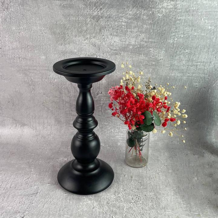 Подсвечник для больших свечей с выемкой длинный Черный (1290_9-391)