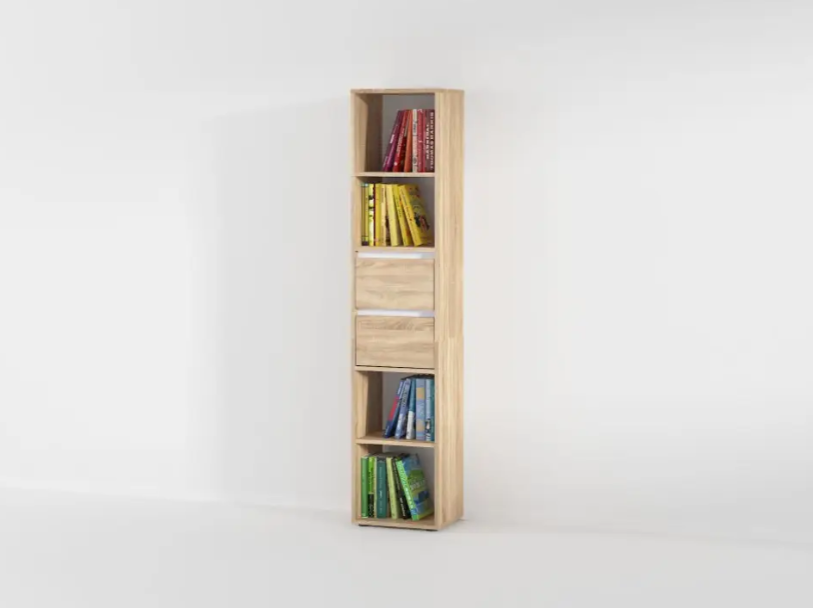 Полка для книг II P-06 с выдвижными ящиками ДСП Дуб сонома (29679360)