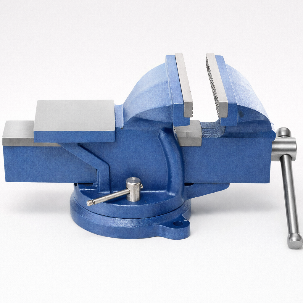 Тиски Kraft&Dele KD1101 100 мм 360° поворотные слесарные с наковальней сталь и чугун