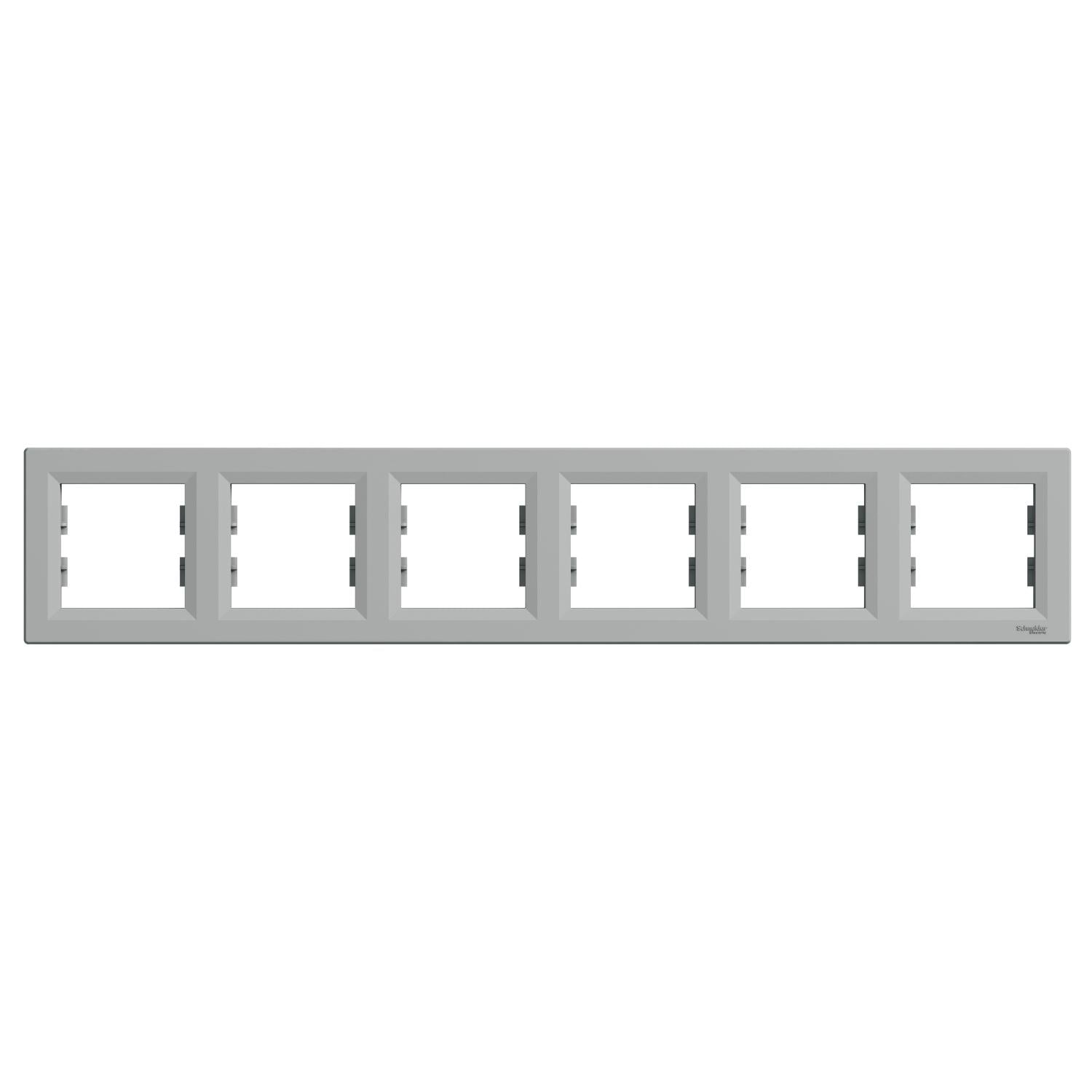Рамка Schneider Electric Asfora шестиместная горизонтальная Алюминиевый (EPH5800661)