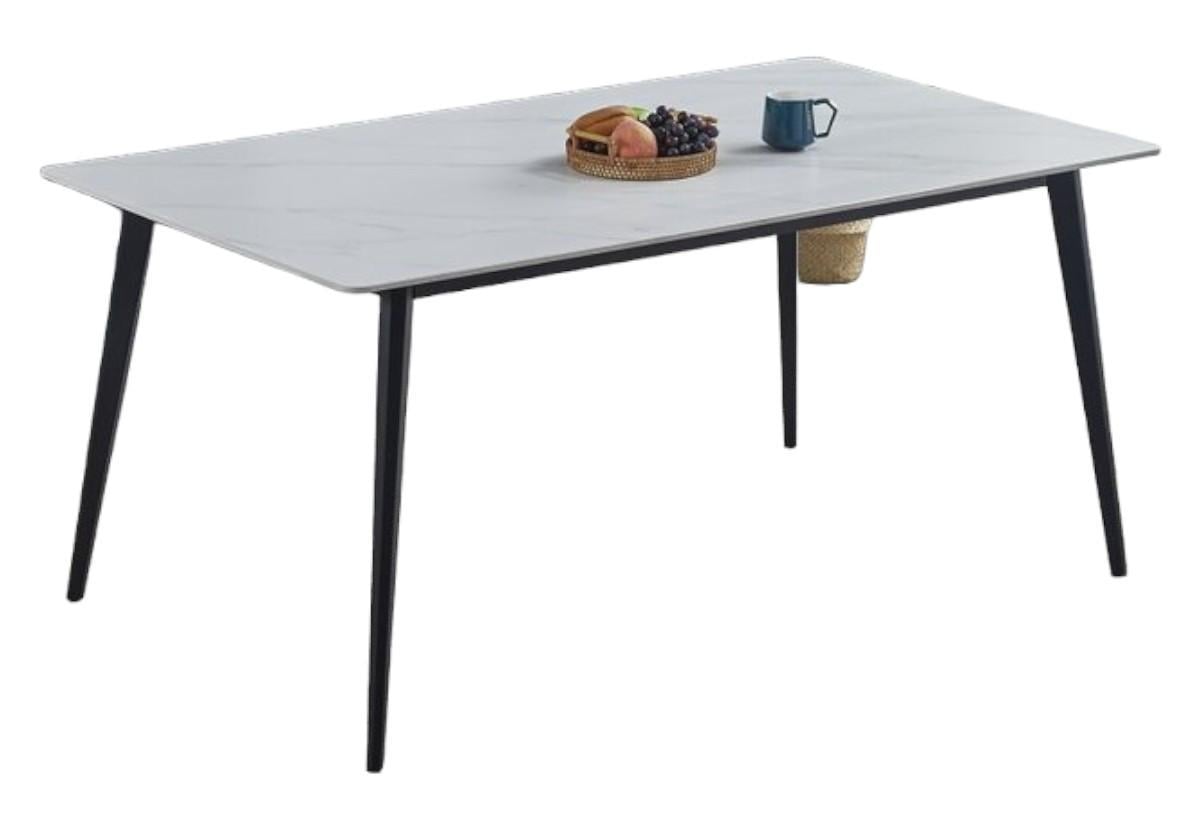 Обідній стіл SABA CERAMIC 130х70 см Білий глянець/Чорний (SABAWH) Обідній стіл SABA CERAMIC 130х70 см Білий глянець/Чорний (SABAWH)