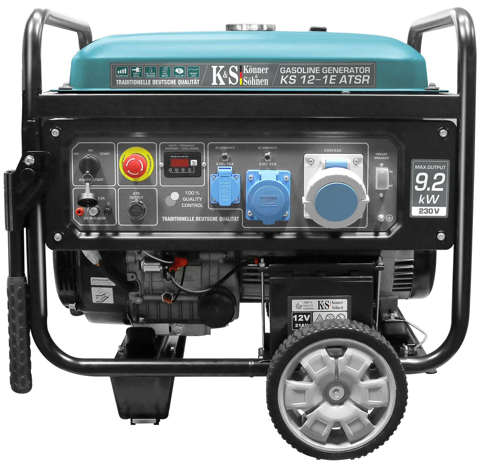 Генератор бензиновый Konner&Sohnen KS 12-1E ATSR 9,2 кВт 230V ATS Ready/электростарт/AVR бак 55 л (01016) Генератор бензиновый Konner&Sohnen KS 12-1E ATSR 9,2 кВт 230V ATS Ready/электростарт/AVR бак 55 л (01016)