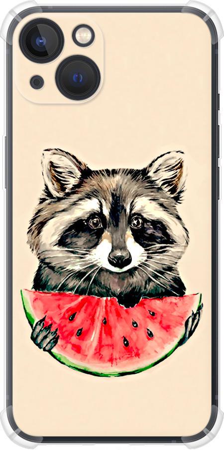 Чехол на iPhone 13 Енотик с арбузом (4605sp-2374-42517)