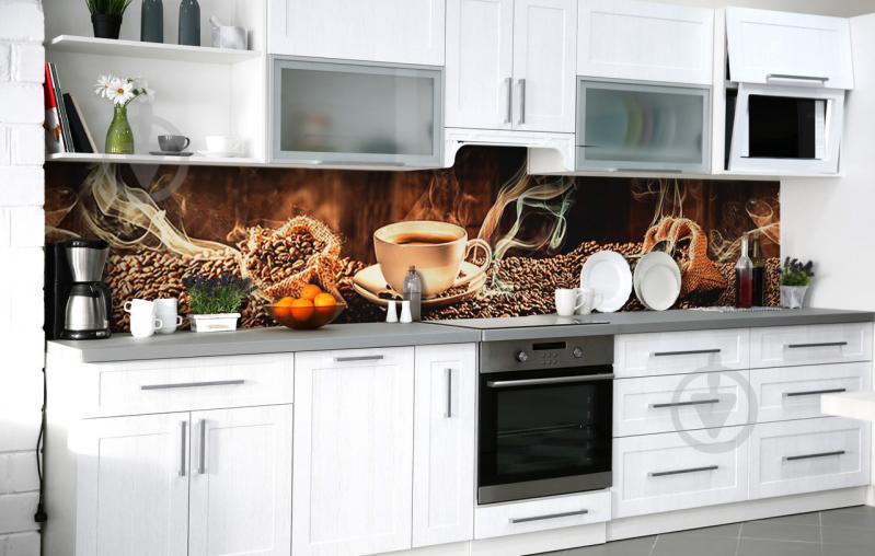 Скинали на кухню Zatarga «Свежемолотый кофе» 600х2500 мм виниловая 3Д наклейка кухонный фартук самоклеящаяся Скинали на кухню Zatarga «Свежемолотый кофе» 600х2500 мм виниловая 3Д наклейка кухонный фартук самоклеящаяся