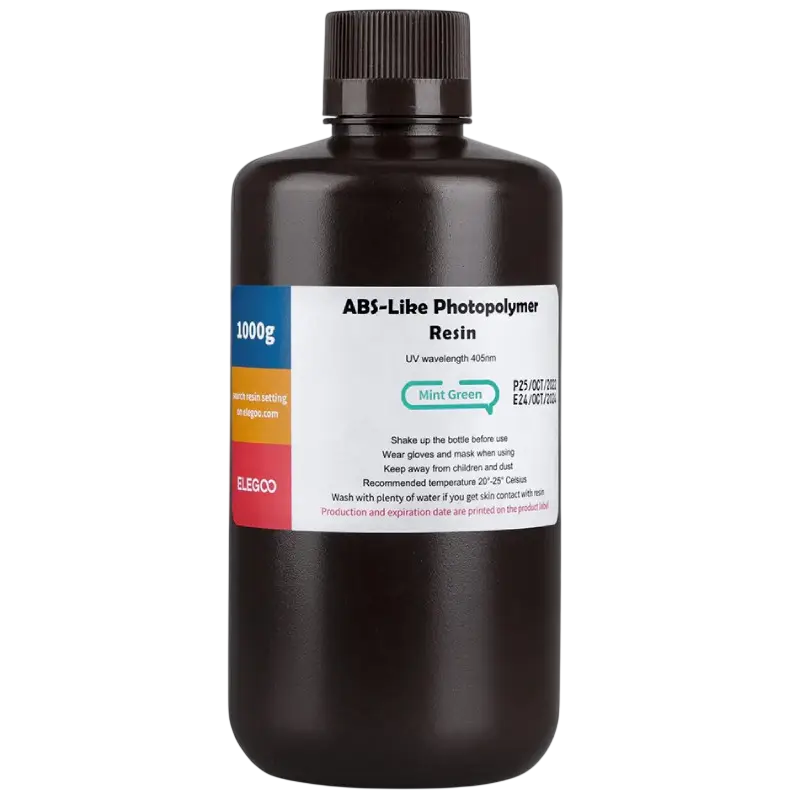 Фотополимерная смола для 3D-печати ELEGOO ABS Like Resin 1 кг Мятно-зеленый (33733389) Фотополимерная смола для 3D-печати ELEGOO ABS Like Resin 1 кг Мятно-зеленый (33733389)