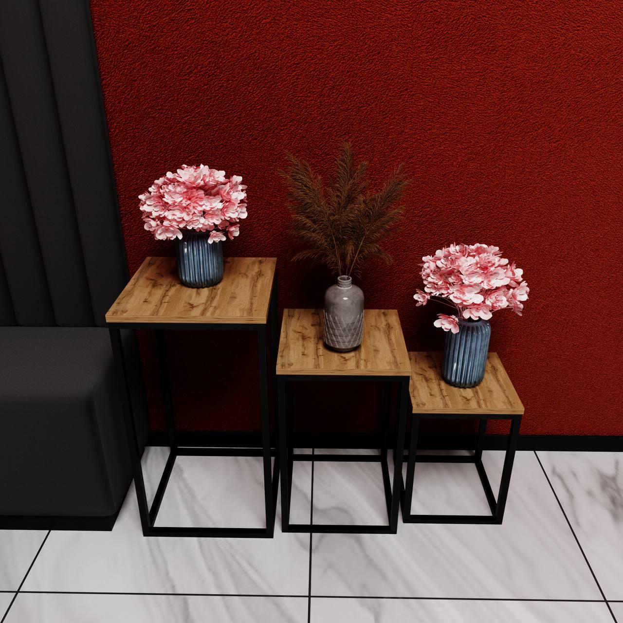 Комплект квадратних столиків Zalizo IRIS 75x40x40 см Дуб Тахо - фото 2 Комплект квадратних столиків Zalizo IRIS 75x40x40 см Дуб Тахо - фото 2