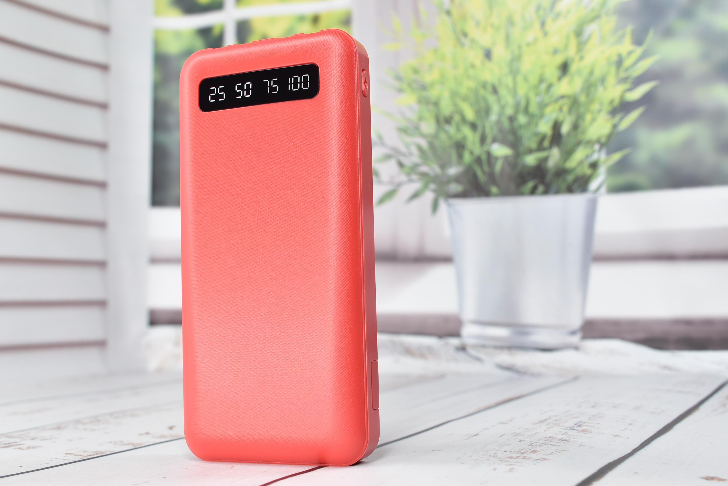 Повербанк KJ-Z23 10000 mAh 5 В з ліхтариком Red