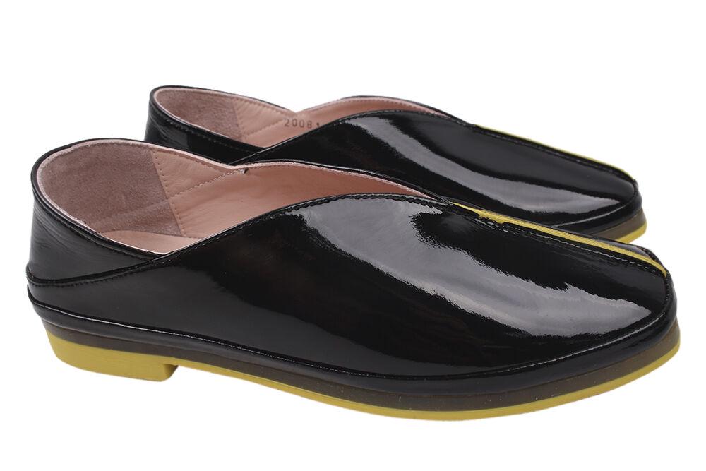 Туфли Aquamarin на низком ходу женские из лаковой кожи р. 36 Черный (1819-20DTC)