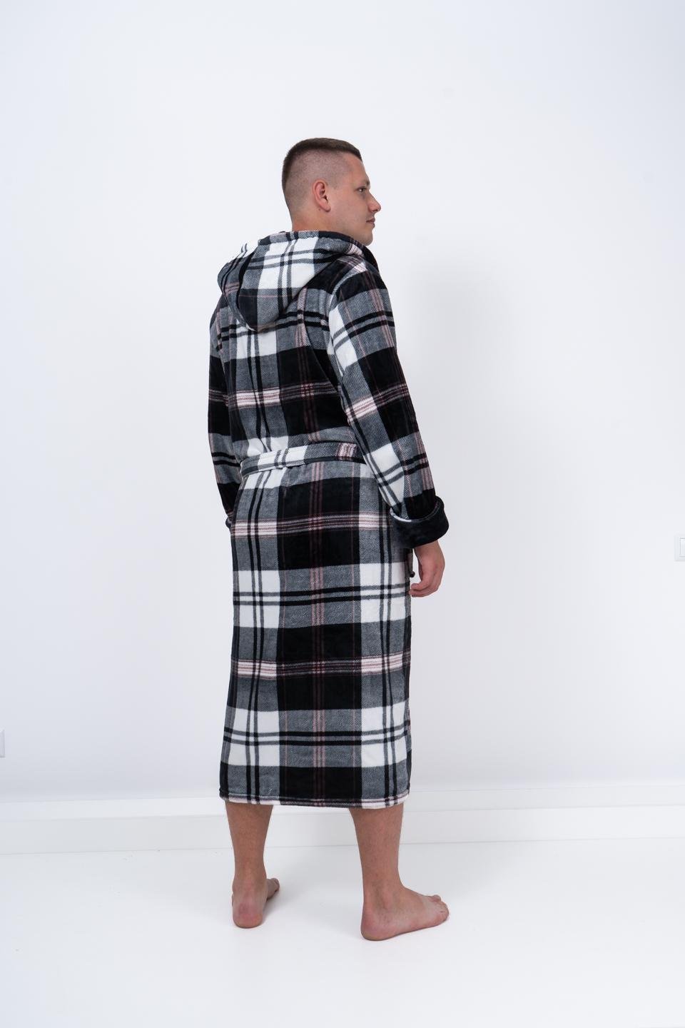 Халат чоловічий UT Store HTM01 L Клітина сіра - фото 2 Халат чоловічий UT Store HTM01 L Клітина сіра - фото 2