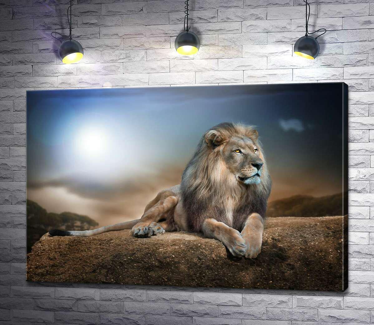 Картина ArtPoster Лев лежит на скале 100x67 см Модуль №1 (003975)