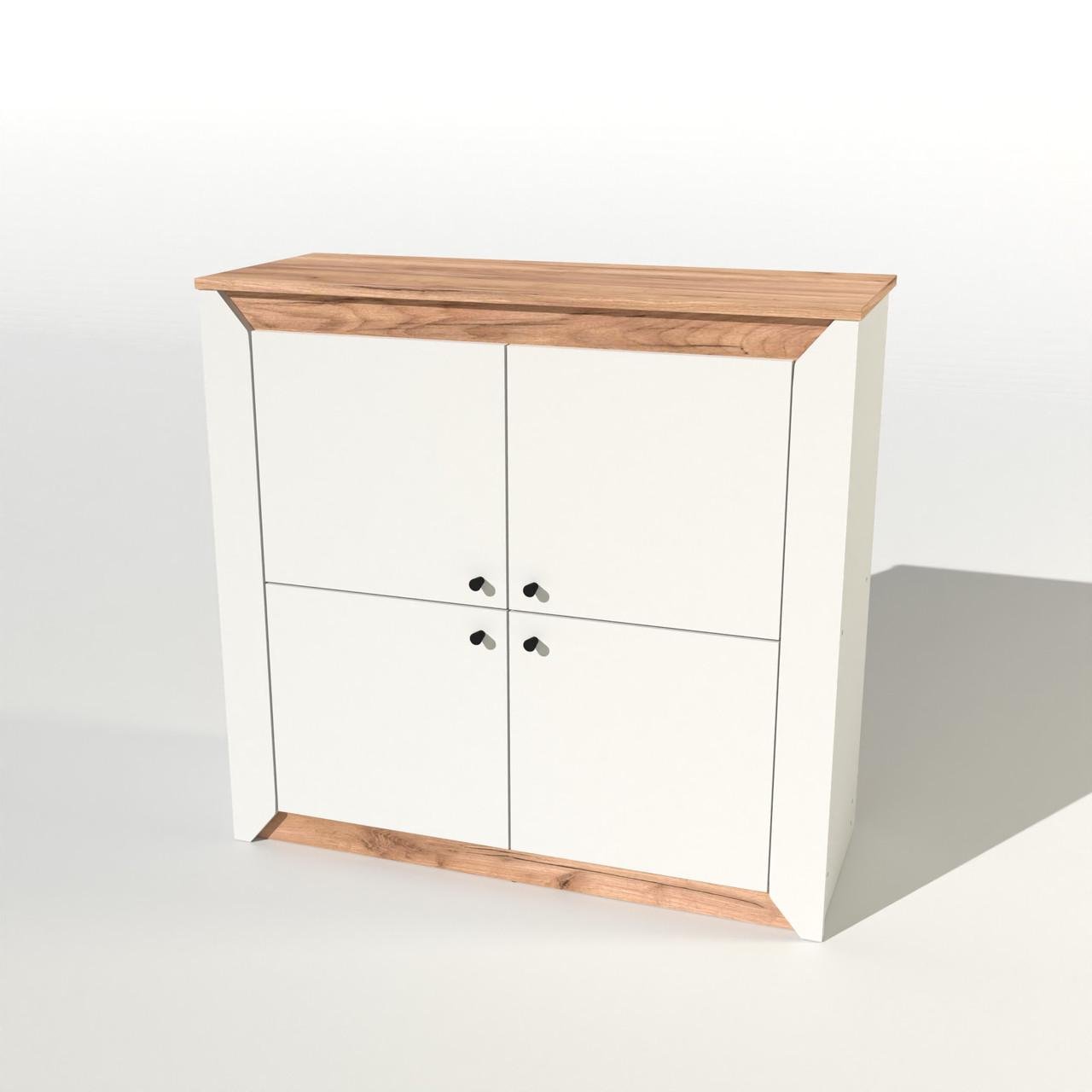 Тумба закритая Эверест Нордик-980 4-х дверная 98х38х92 см Белый/Дуб крафт золотой (DTM-5527)