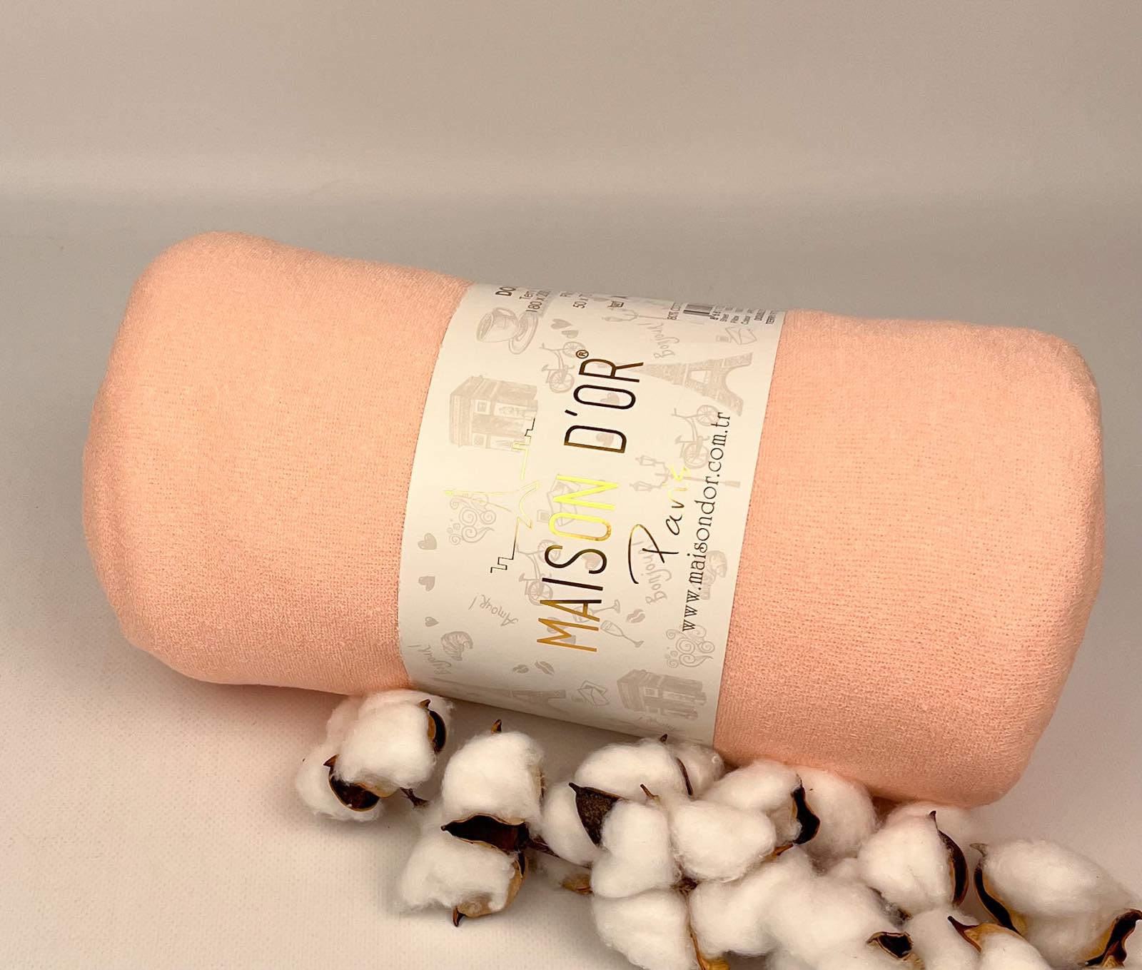 Простирадло махрове на резинці Maison D'or 180x200 см з наволочками Apricot (CN25540)