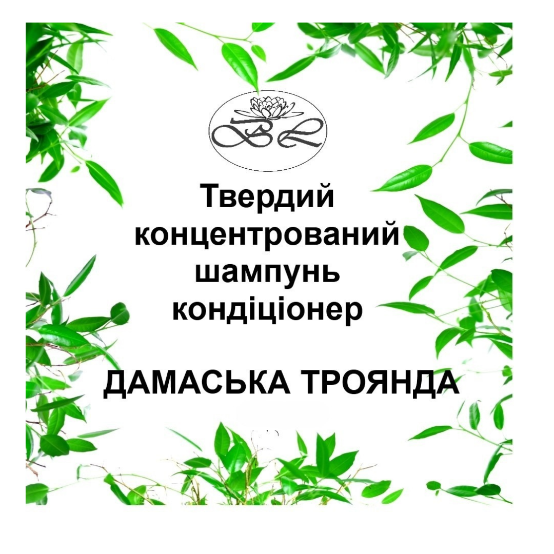 Шампунь твердий натуральний Bila Lileya безсульфатний 2в1 для волосся Дамаська троянда