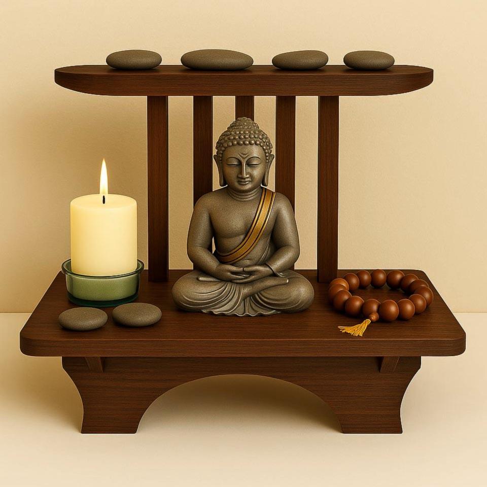 Вівтар для медитації з дерева Каланрі Терракот (ЛАТ-001032)