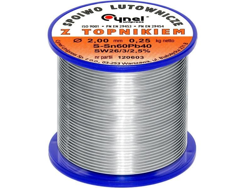 Припой Cynel Sn60Pb40-SW26 с флюсом 2,0 мм 250 г (1287247770)