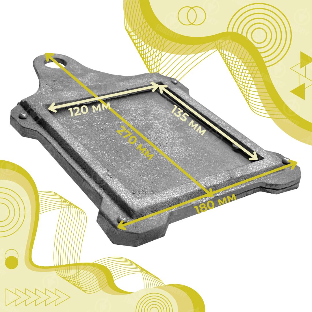 Задвижка шиберная чугунная для печи ГЛВТ малая 270x180 мм - фото 5 Задвижка шиберная чугунная для печи ГЛВТ малая 270x180 мм - фото 5