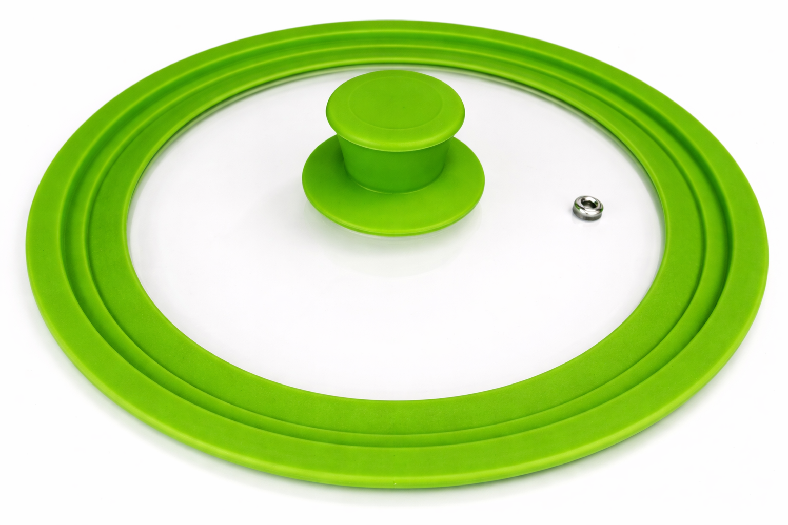 Кришка скляна з силіконовим обідком 3в1 d 18-20-22 см Green (30931)