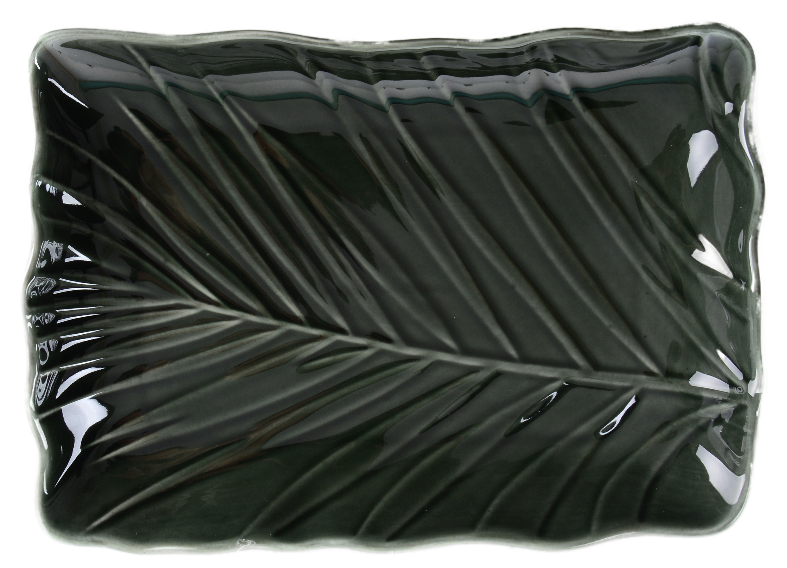 Блюдо фарфоровое Limited Edition Leaf Grey прямоугольное 24,5х17 см (B010787)