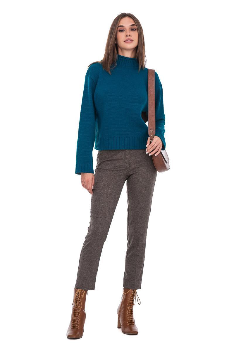 Светр вільний SVTR з коміром-стійкою р. 50-52 Морська хвиля (511) - фото 2