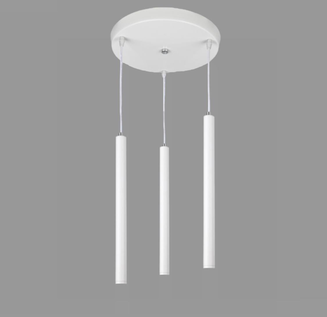 Люстра из подвесных трубочек 40 см Белый (902-0340-3 wh)