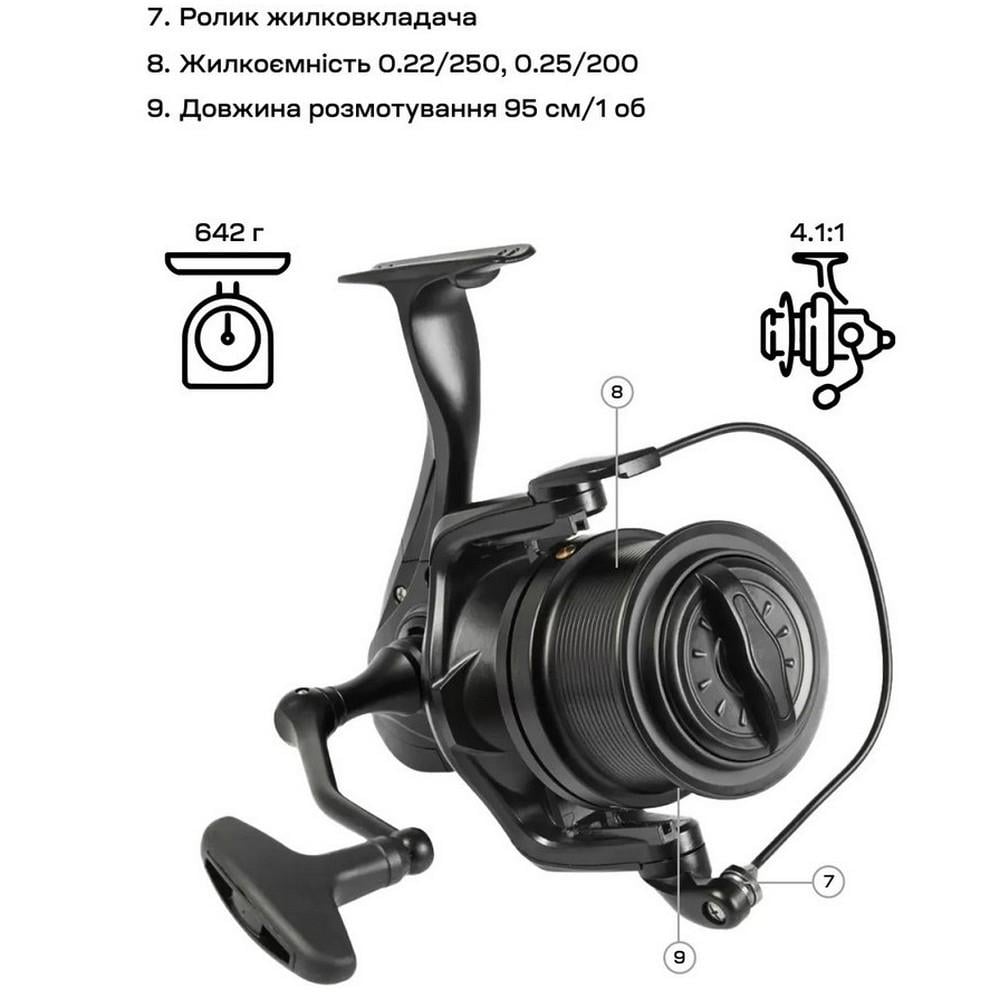 Риболовна котушка Brain Apex Carp Big Pit 8000 6+1BB 4.1:1 (1858.46.84) - фото 4