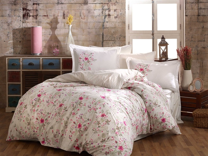 Комплект постельного белья Hobby Poplin Royal 200х220 см/50х70 см 2 шт. Фуксия