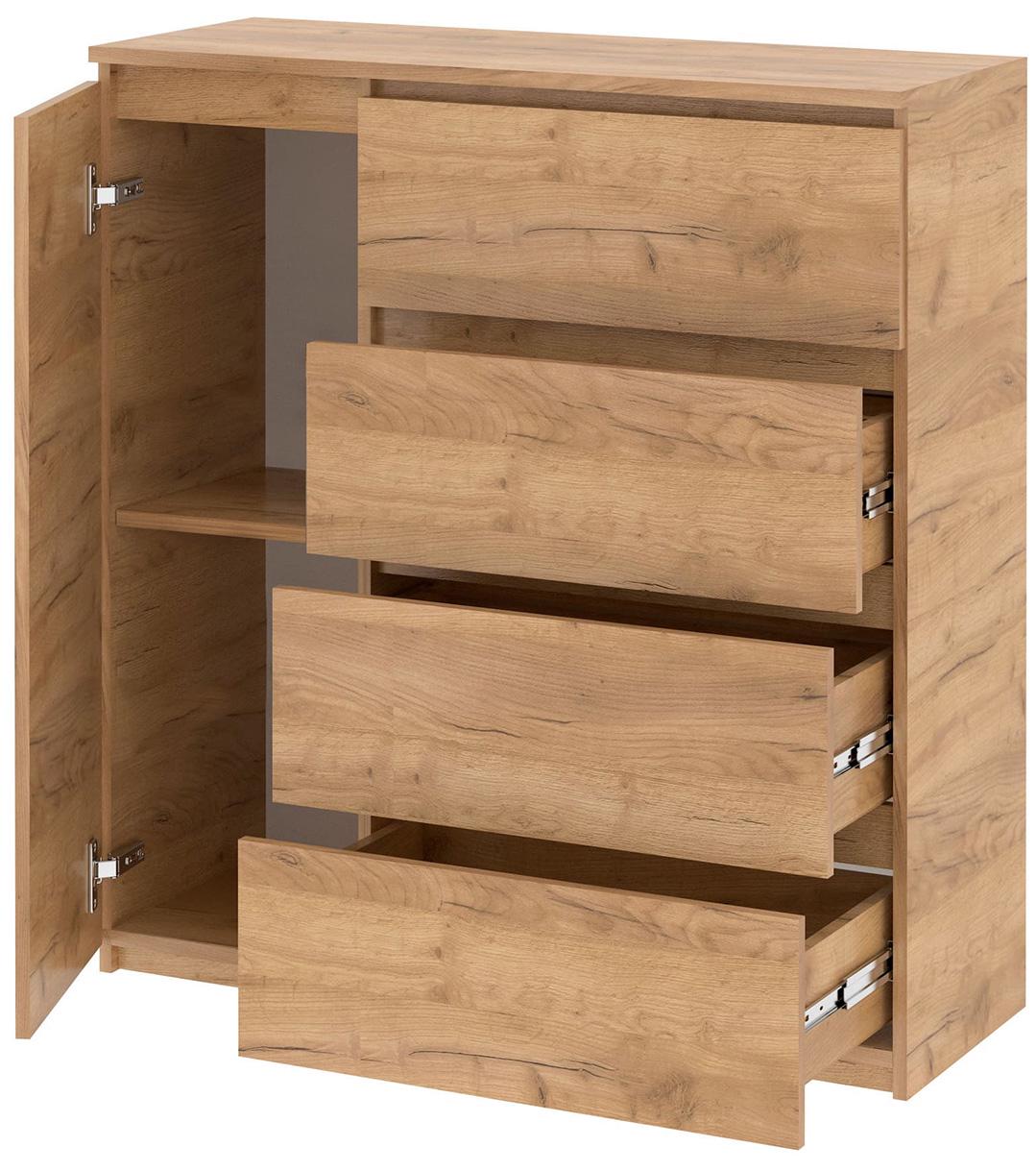 Комод ДСП Мастер Форм Брайт 20125 телескопические направляющие левый 1000х376х950 мм Дуб крафт золотой - фото 2 Комод ДСП Мастер Форм Брайт 20125 телескопические направляющие левый 1000х376х950 мм Дуб крафт золотой - фото 2