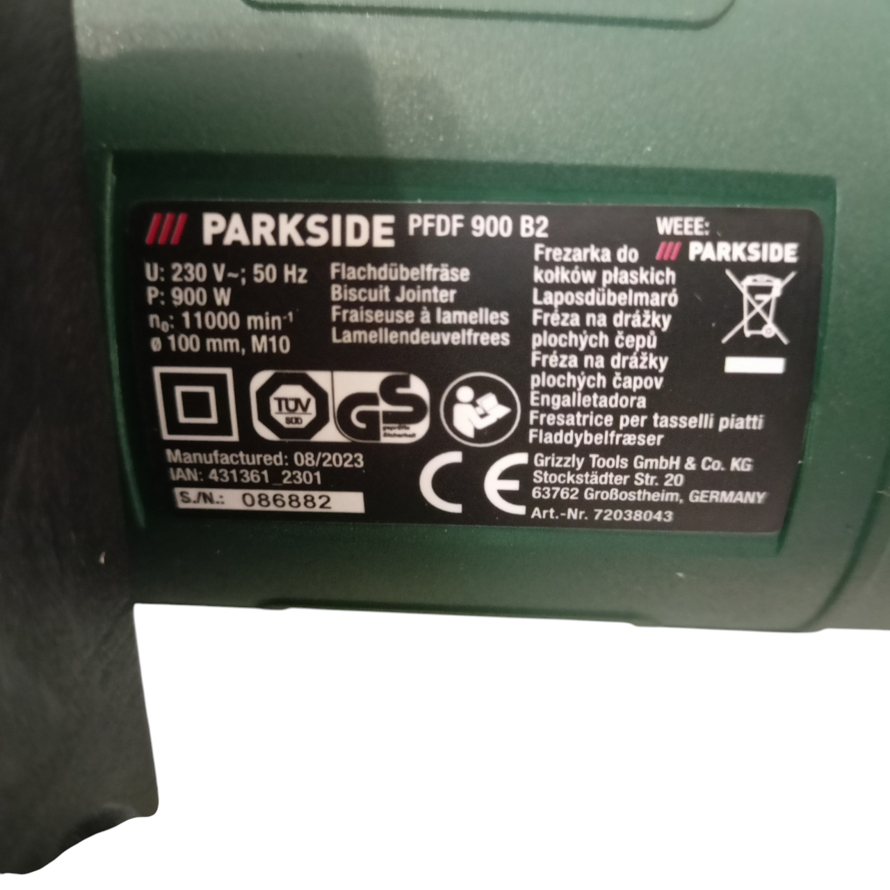 Фрезер ламельний PARKSIDE PFDF 900 B2 900 Вт з 6 налаштуваннями глибини - фото 4 Фрезер ламельний PARKSIDE PFDF 900 B2 900 Вт з 6 налаштуваннями глибини - фото 4