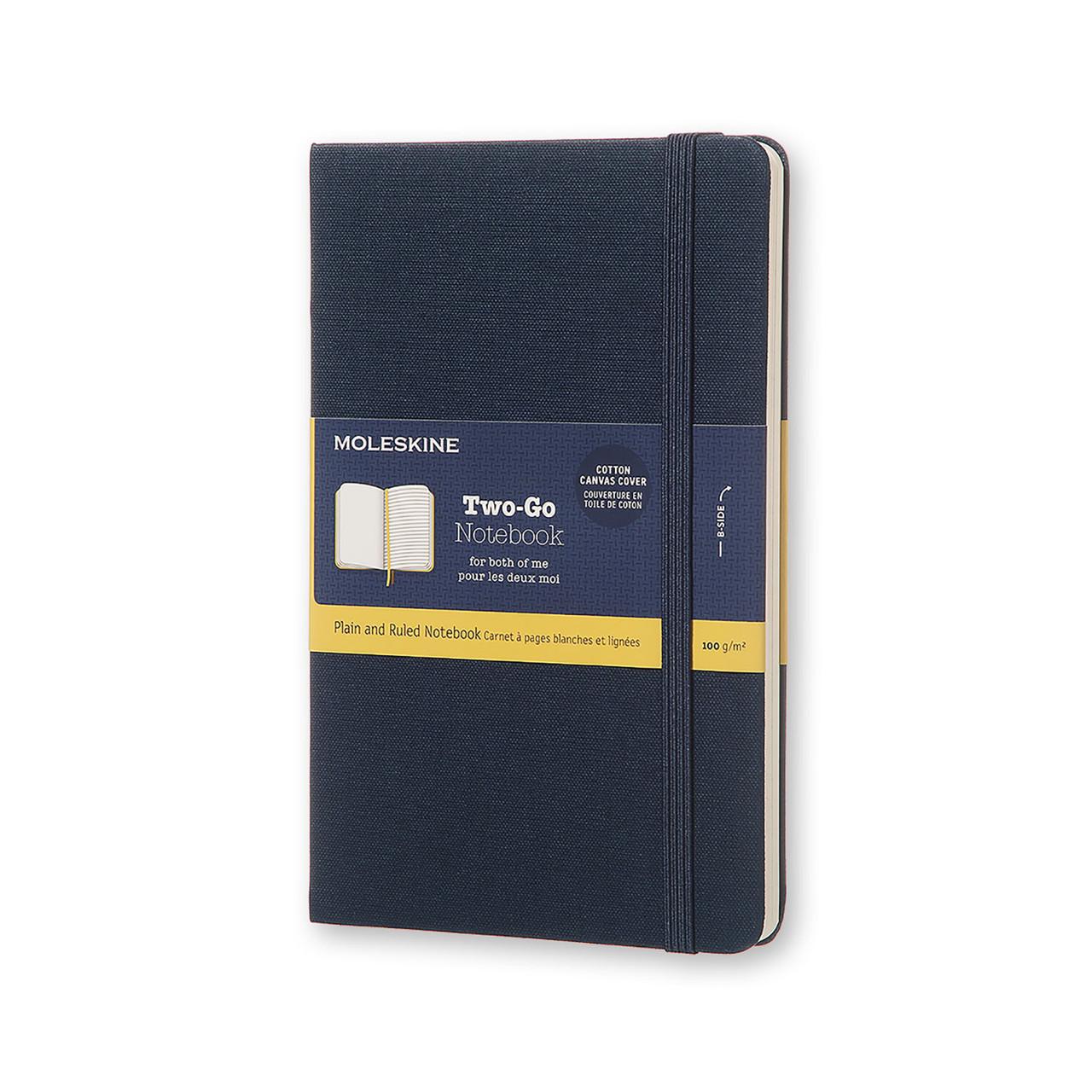 Блокнот Moleskine Limited Two-Go средний 144 страницы в тканевой обложке Синий
