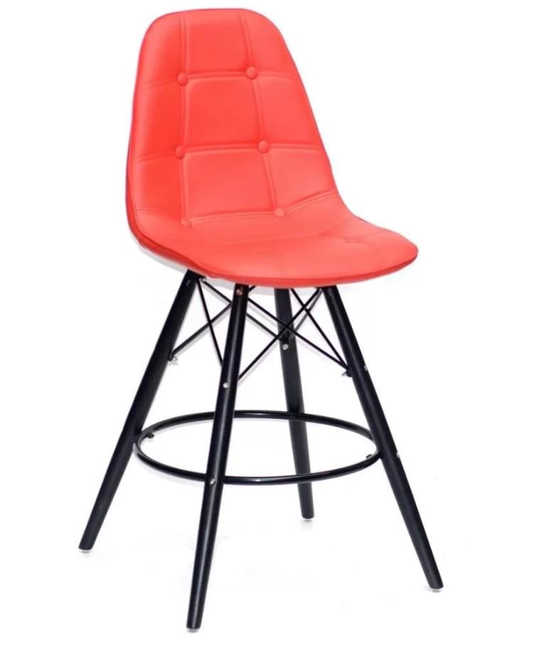 Барный стул EAMES SOFT BLACK экокожа Красный (123279)