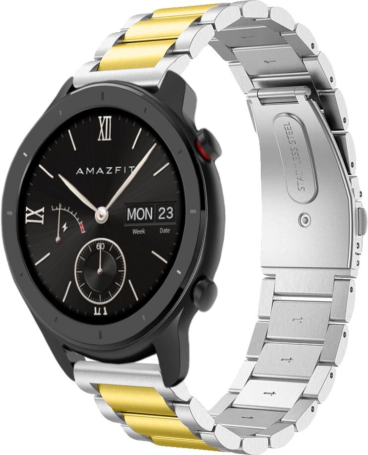 Металевий Ремінець Shain Line для Amazfit GTR 42 мм Silver Gold (28119-67)