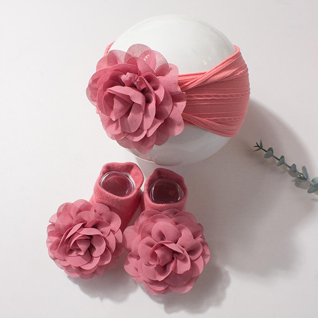 Набір для новонародженої Жоржина пов'язки та шкарпетки 0-12 місяців Рожевий (13124152501)