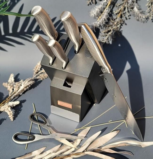 Набор кухонных ножей с деревянной подставкой Edenberg EB-11023 7 предметов (2530555726) - фото 3 Набор кухонных ножей с деревянной подставкой Edenberg EB-11023 7 предметов (2530555726) - фото 3