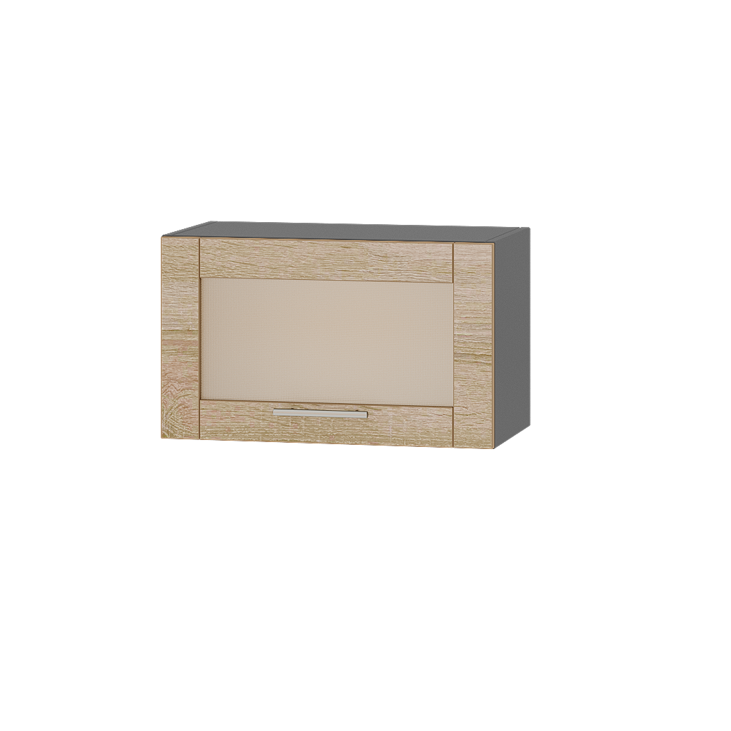 Шкаф верхний Эверест Оптима модуль Верх витрина ВВ09-600 60х30х36 см Дуб Сонома/Антрацит (06072)