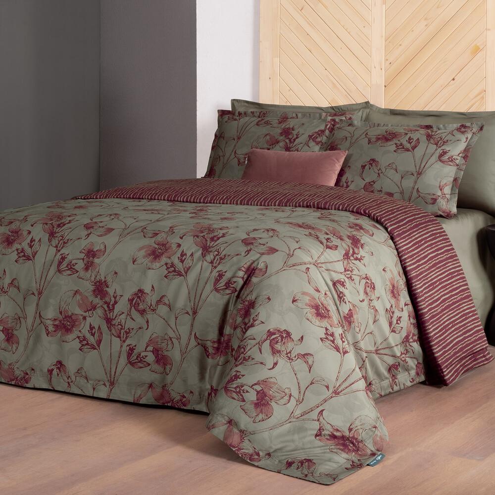 Комплект постельного белья Sarev Kristen bordo сатин делюкс 300ТС евро (2000022282560)