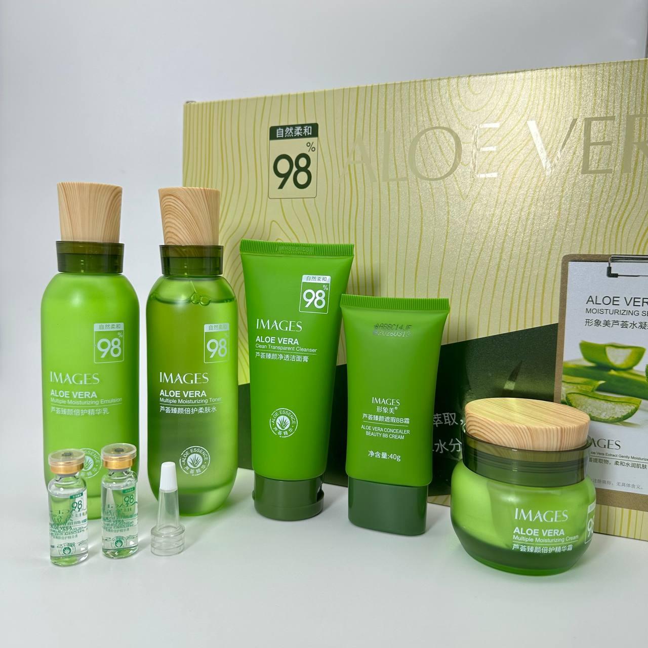 Подарунковий набір доглядової косметики Images Aloe Vera 98% з екстрактом алое 6 засобів (2127256007)