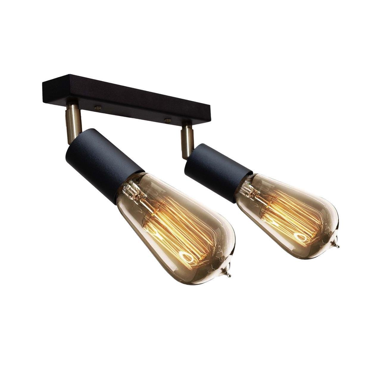 Светильник спот MSK ELECTRIC Asket с поворотным механизмом под две лампы Е27 Черный (NL 1222-2) - фото 1 Светильник спот MSK ELECTRIC Asket с поворотным механизмом под две лампы Е27 Черный (NL 1222-2) - фото 1