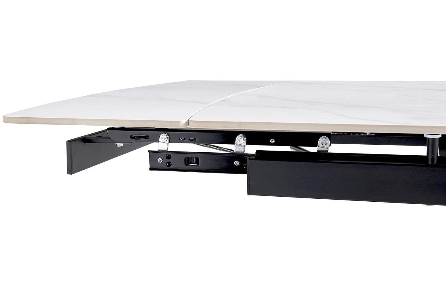 Стіл обідній Alba розкладний 6-8 місць 140 см Pure white ceramic top black base (13969) - фото 6 Стіл обідній Alba розкладний 6-8 місць 140 см Pure white ceramic top black base (13969) - фото 6