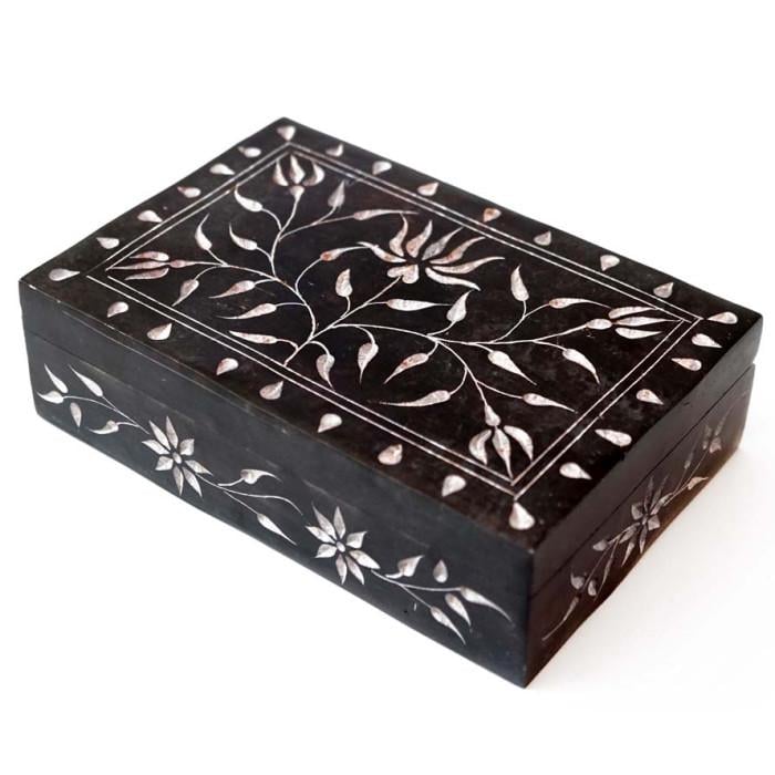 Шкатулка для бижутерии Цветы каменная (9170362)