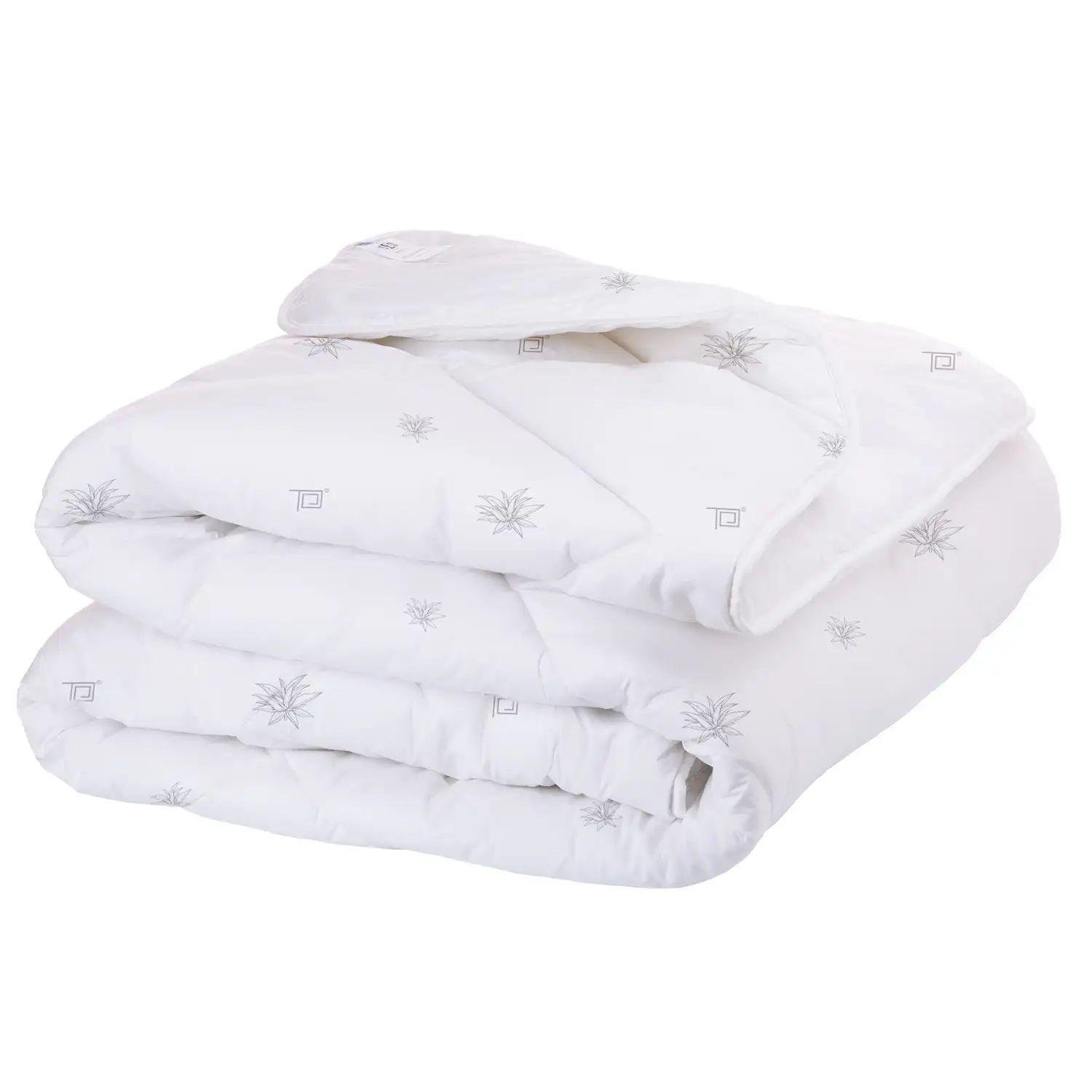 Ковдра всесезонна гіпоалергенна ТЕП 350 г/кв. м з просоченням алое вера полуторна 150x210 см Білий (11820150210)