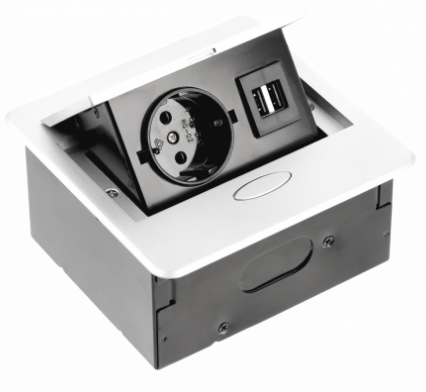 Розетка та USB A/Type-C GTV AVARO SCHUKO 1,5 м Білий (AE-PB1SAVA-10N)