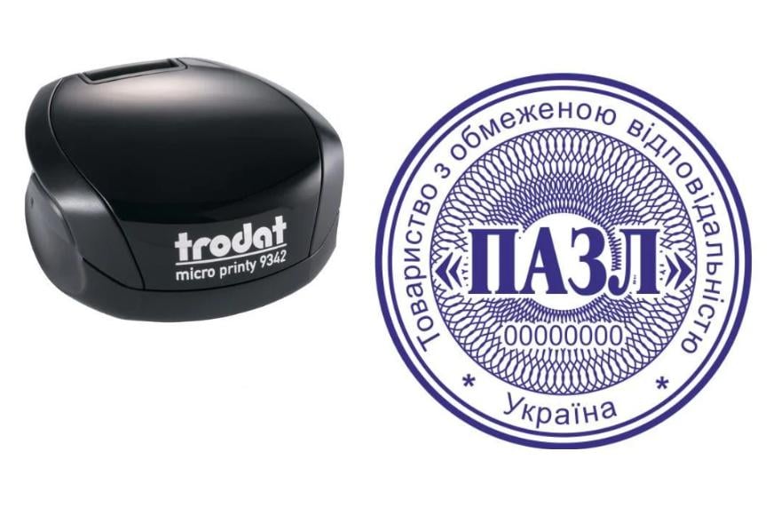 Печать ТОВ на карманном оснащении Trodat Micro Printy 9342 d 42 мм Черный (ООО19/9342/B)