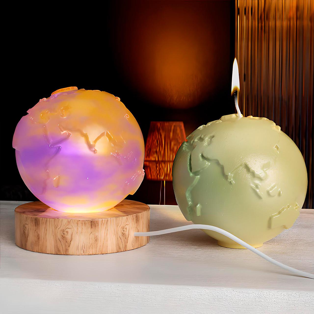 Молд силіконовий 3D планета Земля для світильників з епоксидної смоли з LED - фото 4 Молд силіконовий 3D планета Земля для світильників з епоксидної смоли з LED - фото 4