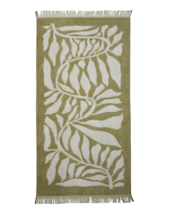 Полотенце пляжное хлопковое 80x160 см Зеленый (895413d6)