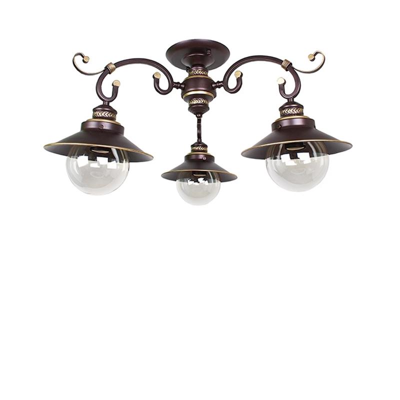 Люстра потолочная Light House SRS-16286-3 на три лампы Коричневый / Золото