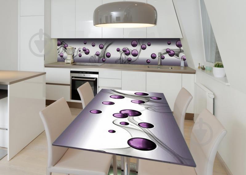 Наклейка 3Д виниловая на стол Zatarga «Пурпурные бусины» 600х1200 мм для домов, квартир, столов, кофейн, кафе