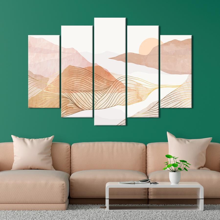 Картина на полотні Абстракція захід сонця над горами 137x85 см (V468-5_L)